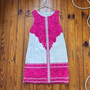 Pink and White Sleeveless Romper